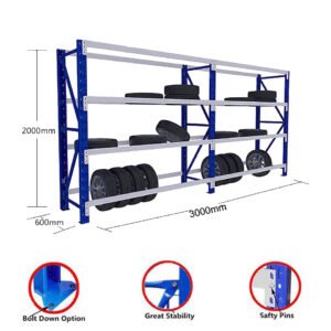 2M x 3M x 0.6M 1600KG Tyre Rack