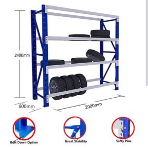 2.4M x 2M x 0.6M 800KG Tyre Rack