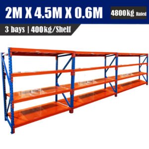 2M x 4.5M x 0.6M 4800kg  Blue/Orange