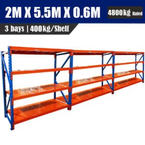 2M x 5.5M x 0.6M 4800kg  Blue/Orange