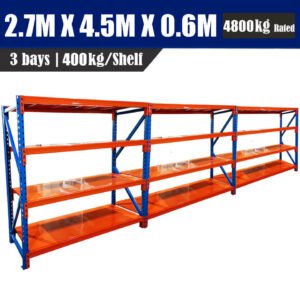 2.7M x 4.5M x 0.6M 4800kg  Blue/Orange