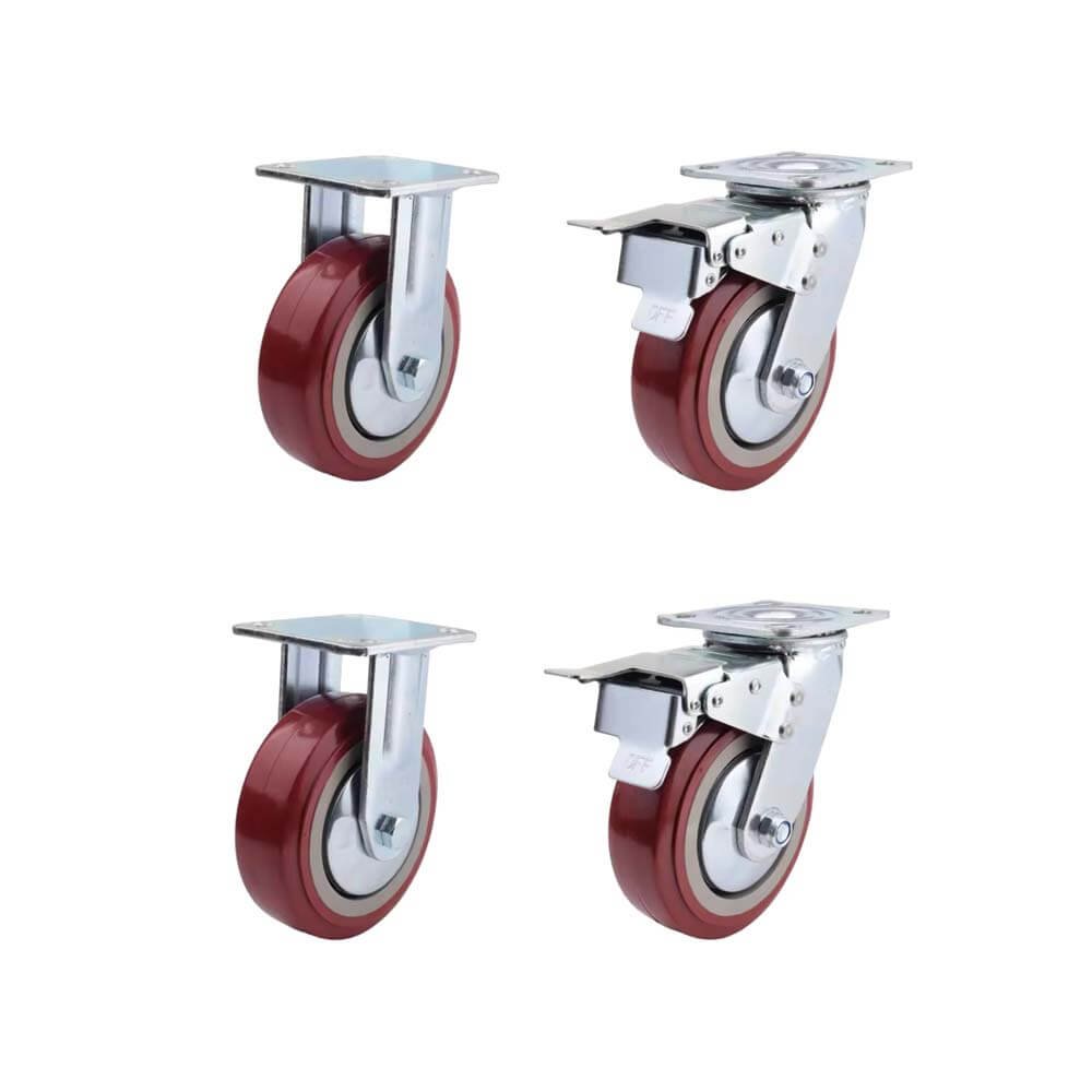 Sc Wheel, 1000KG - 4 PCS Extra Heavy Duty Swivel Braked Castor